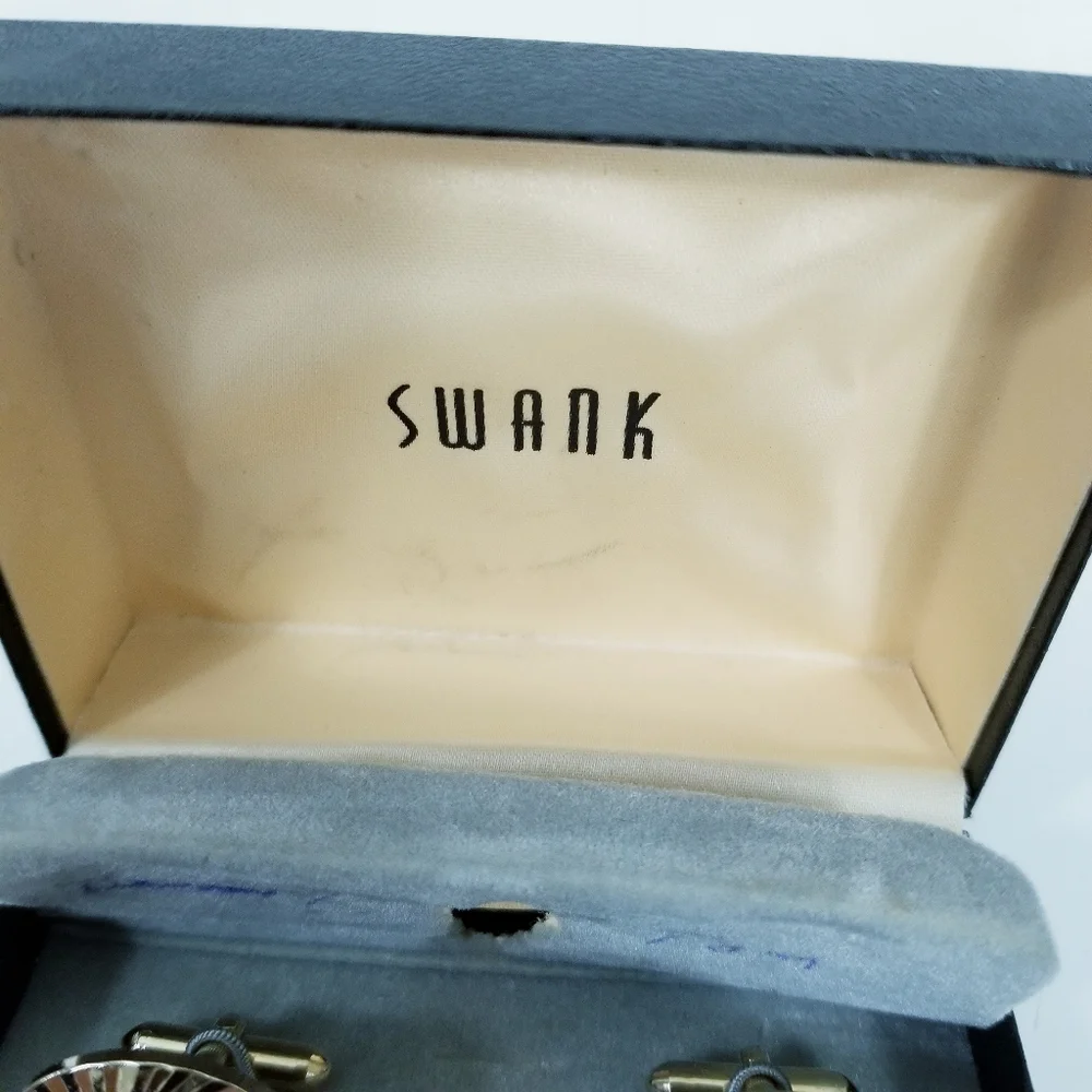Swank Vintage 70s Cufflinks in box gold tone